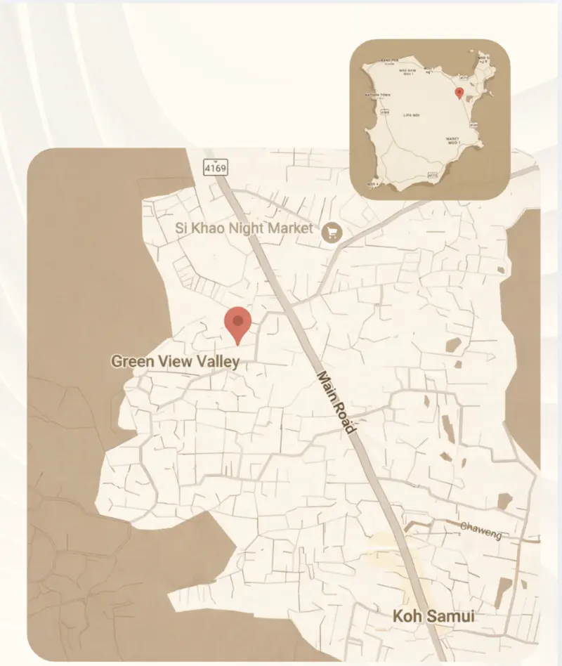 Map showing the project location in Chaweng Yai, Koh Samui